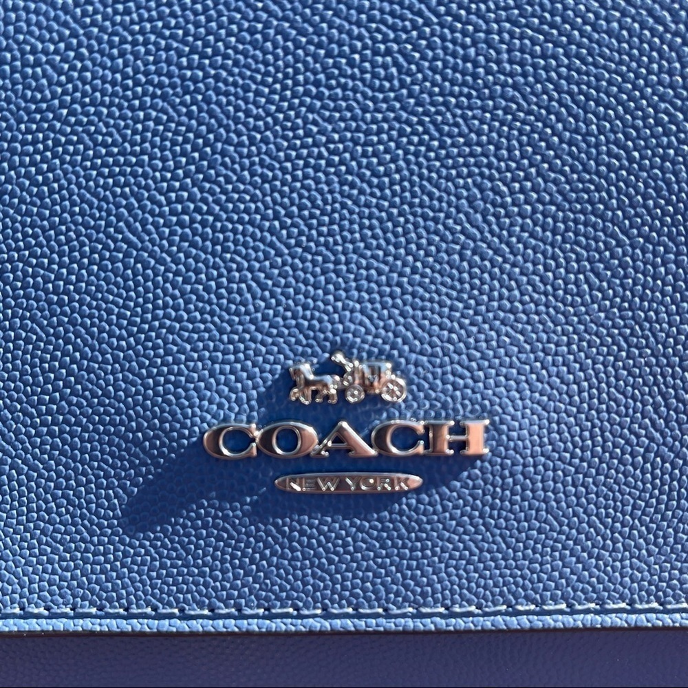 NWT COACH Klare Blue/Silver Leather Chain Strap Crossbody Shoulder Bag. - Picture 6 of 15